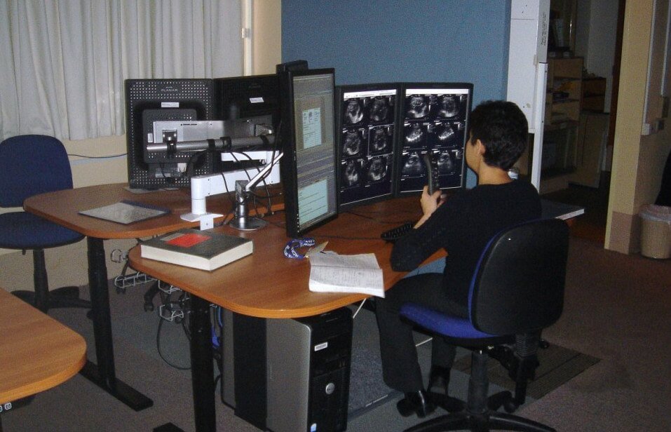 Standing desks for radiologists